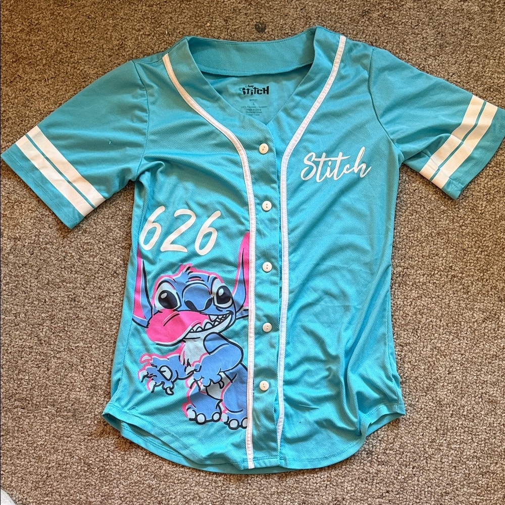 Disney Stitch Teal Jersey Shirt